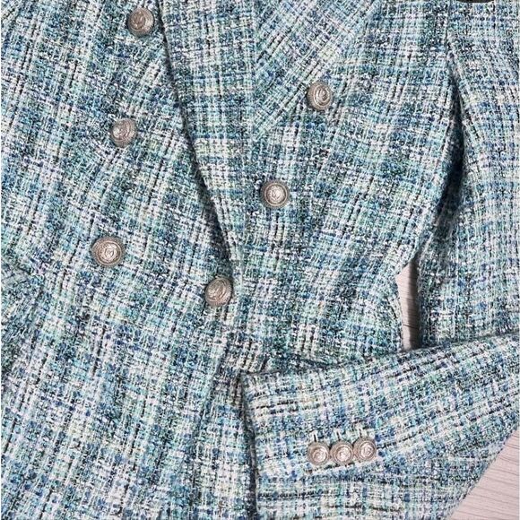 NWTβZARA 2 PCS SET BLAZER AND SHORTS TWEED Chanel Style - Picture 13 of 16